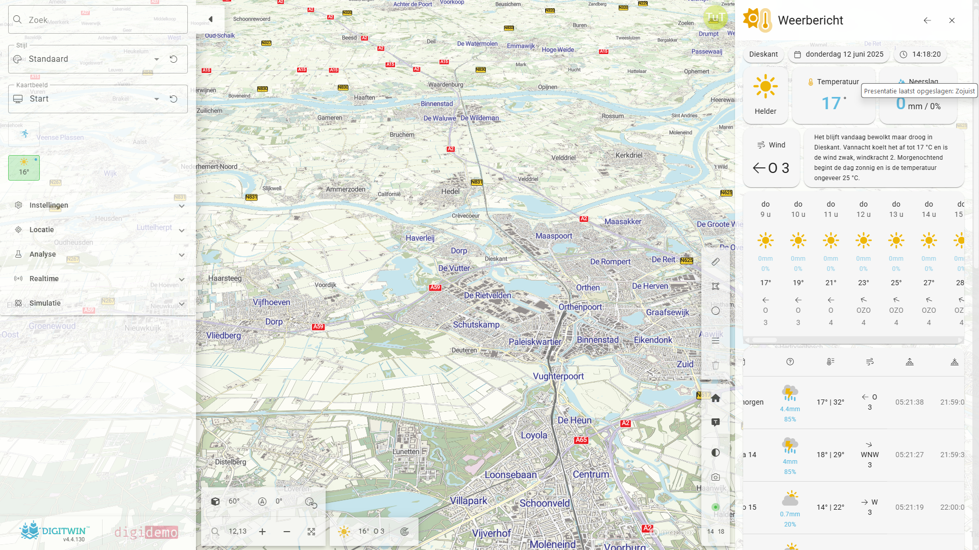 Weerbericht dashboard met live weerdata