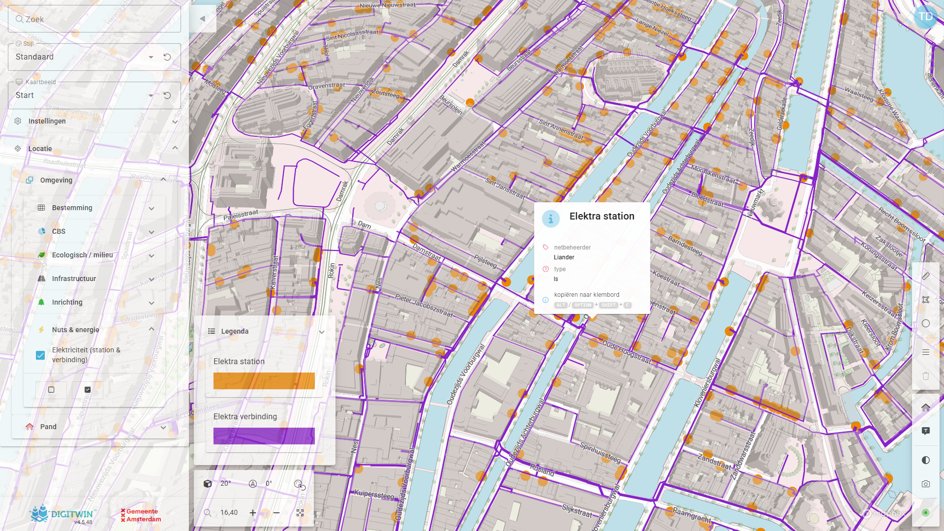 Elektriciteitsnetwerk met stations en verbindingen
