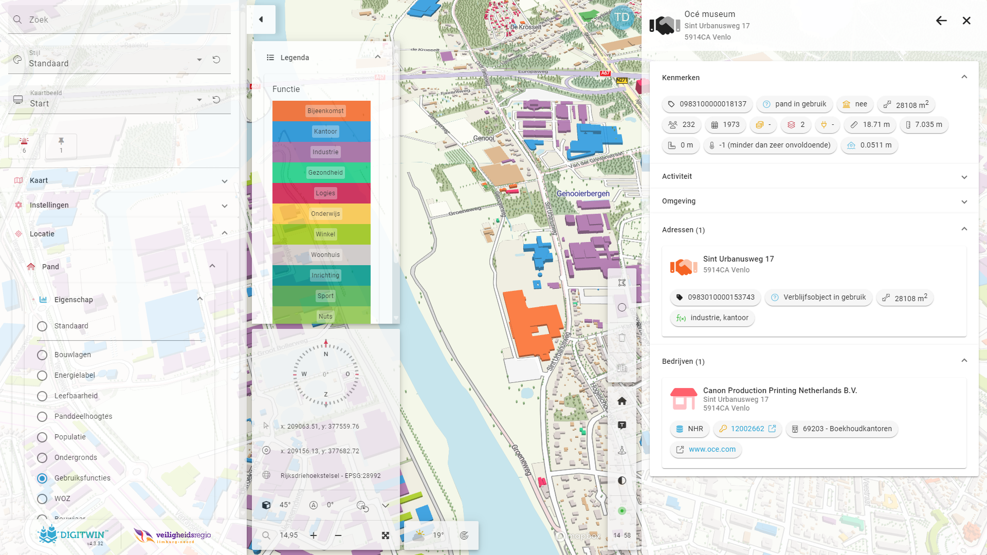 Gedetailleerde pandinformatie