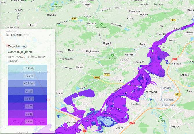 Overstromingsscenario bij Roermond