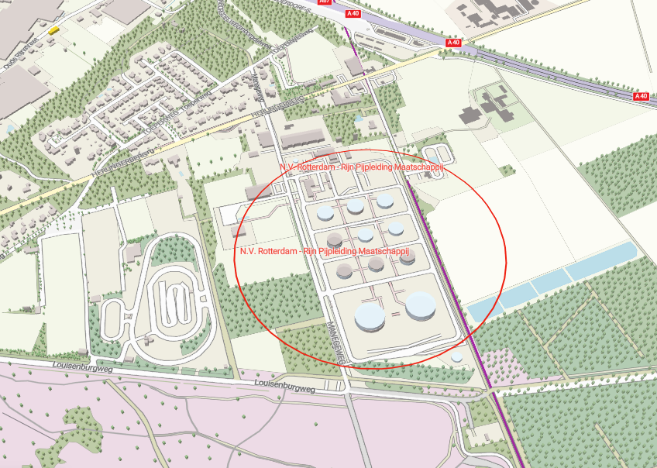 Risicocontour: N.V. Rotterdam - Rijn Pijpleiding Maatschappij bij Venlo